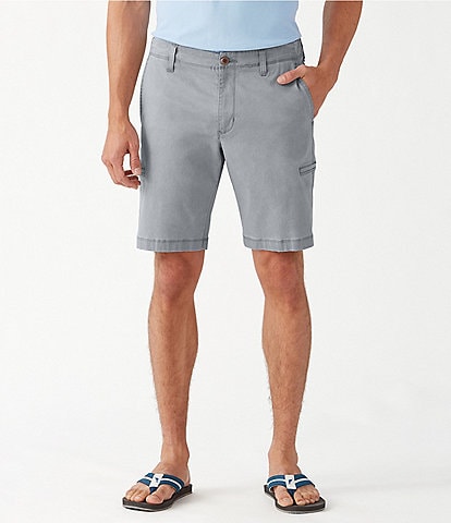 Men's Grey Linen-Blend Cargo Shorts, 'Spring Cool in Dove Grey