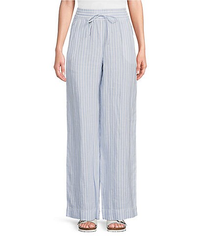 Tommy Bahama Cabana Woven Stripe Print High Rise Easy Pull-On Pants