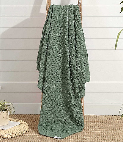 Tommy Bahama Chain Basket Knit Throw Blanket