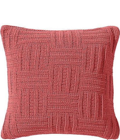 Tommy Bahama Chain Basket Orange Knit Square Decorative Pillow