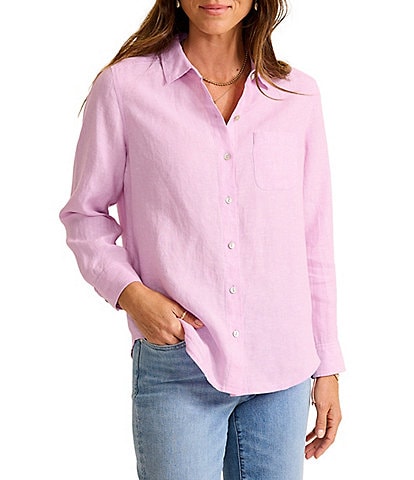 Tommy Bahama Coastalina Linen Relaxed Button Front Top