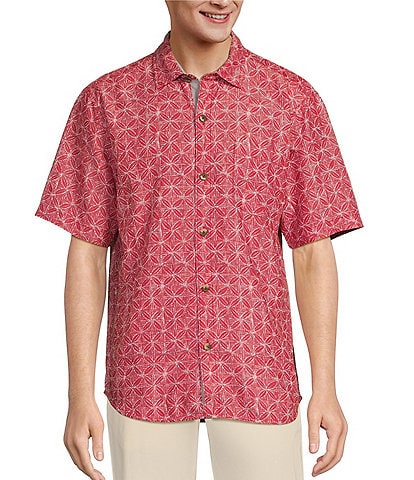 Tommy Bahama Coconut Point Fleur De Geo Short Sleeve Woven Shirt