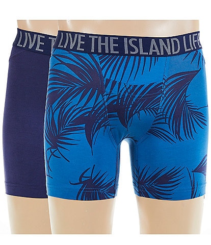 Tommy Bahama Cotton Blend 5#double; Inseam Tropical Printed Boxer Briefs 2-Pack