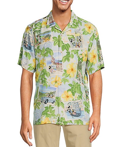 Tommy Bahama Disney Postcard To Paradise Short Sleeve Woven Camp Shirt