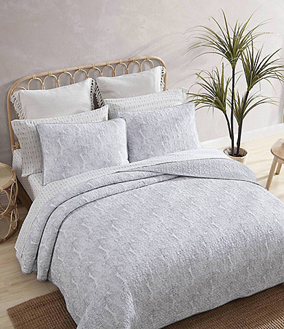 Tommy Bahama Distressed Water Leaves Cotton Reversible Quilt Mini Set