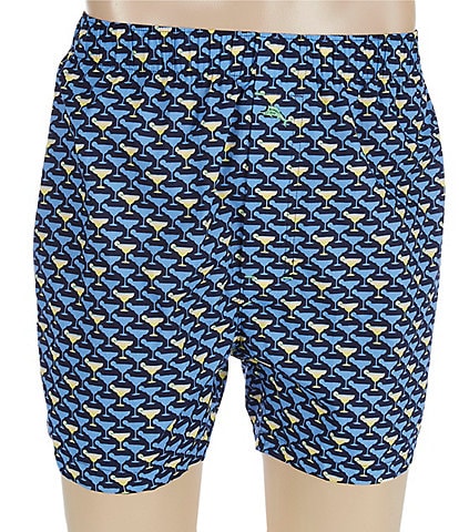 Tommy Bahama Drinks Print 4.25#double; Inseam Woven Boxers