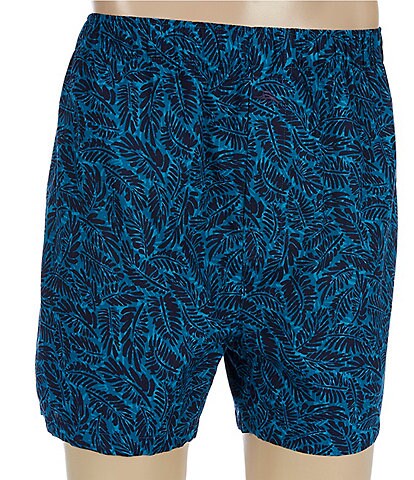 Tommy Bahama Easy Fit Leaves Print 4 1/4#double; Inseam Knit Boxers