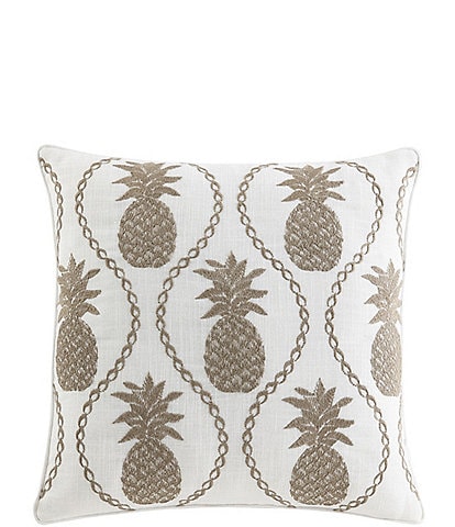 Tommy Bahama Embroidered Pineapple Resort Square Decorative Pillow