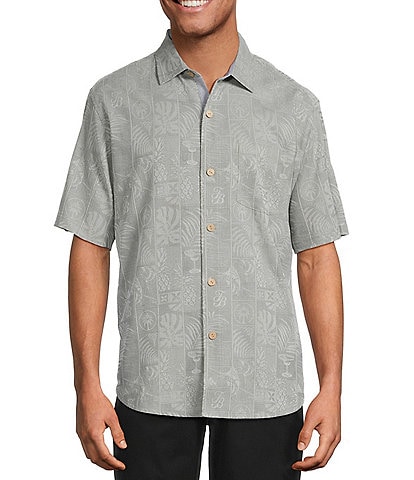Tommy Bahama Fairview Fronds Short Sleeve Jacquard Woven Shirt