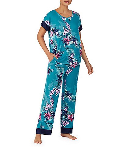 Tommy Bahama Floral Print Scoop Neck Short Sleeve Jersey Knit Pajama Set