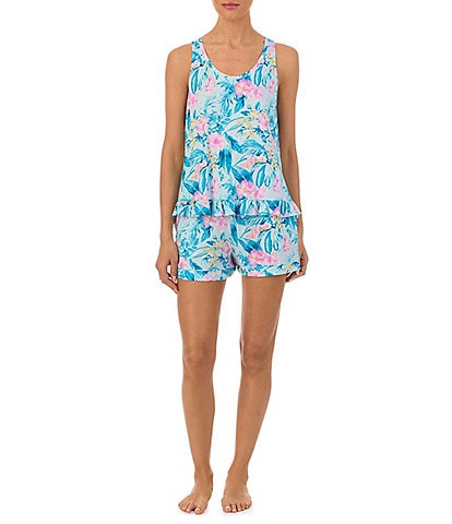 Tommy Bahama Floral Print Sleeveless Round Neck Shorty Pajama Set
