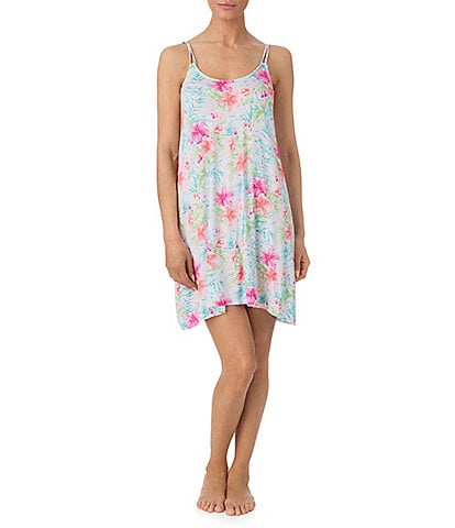 Tommy Bahama Floral Print Sleeveless Scoop Neck Knit Chemise