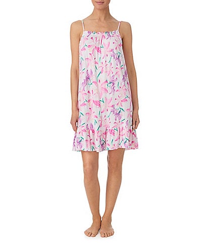 Tommy Bahama Floral Print Sleeveless Square Neck Knit Chemise