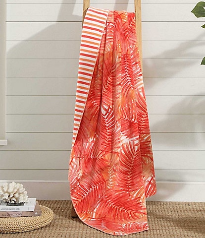 Tommy Bahama Hot Tropics Flannel Reversible Throw Blanket, 70" X 50"