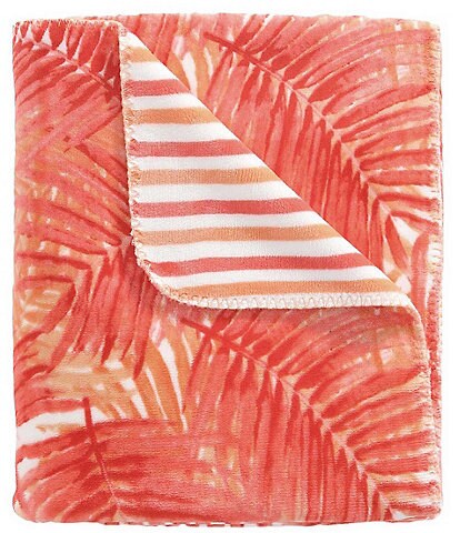 Tommy Bahama Hot Tropics Flannel Reversible Throw Blanket