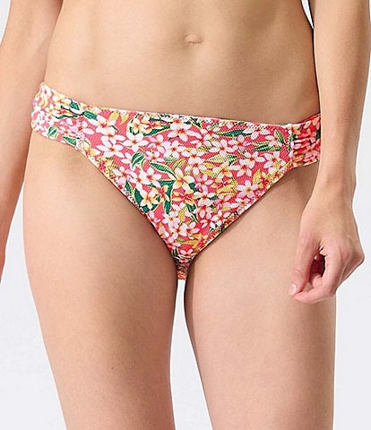 Tommy Bahama Island Cays Reversible Floral Print Shirred Tab Side Hipster Swim Bottom