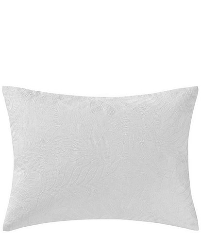 Tommy Bahama Island Estate Embroidered Leaf White Breakfast Pillow
