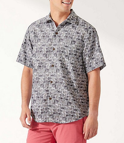 Tommy Bahama IslandZone Coconut Point Pebble Tiles Short-Sleeve Woven Shirt