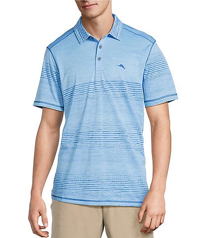 Tommy Bahama IslandZone Sea Island Stripe Short Sleeve Polo Shirt