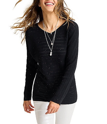 Tommy Bahama Jewel Bay Mini Sequin V-Neck Long Sleeve Sweater