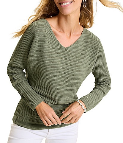 Tommy Bahama Jewel Bay Mini Sequin V-Neck Long Sleeve Sweater