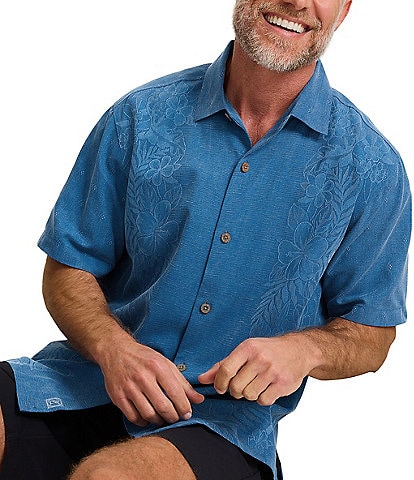 Tommy Bahama Kona Luxe Border Short Sleeve Woven Shirt