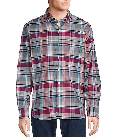Tommy Bahama Lazlo Cheers Checked Plaid Long Sleeve Woven Shirt