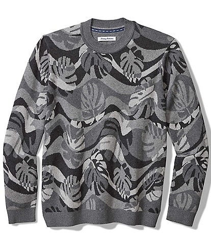 Tommy Bahama Monstera Camo Crew Sweater