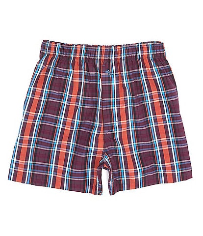Tommy Bahama Multi Plaid 4.25#double; Inseam Woven Boxers