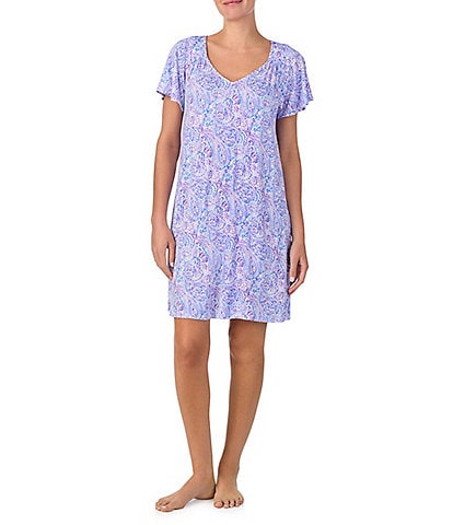 Tommy Bahama Paisley Short Sleeve V-Neck Sleepshirt