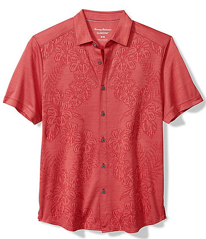 Tommy Bahama Palm Coast Cascade Vines Jacquard Short Sleeve Woven Camp Shirt