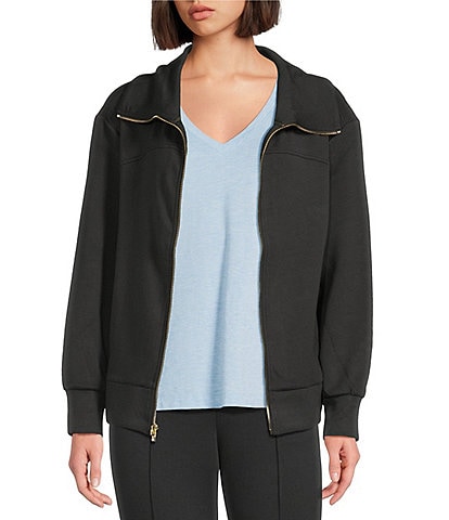 Tommy Bahama Palm Voyage Knit Point Collar Long Sleeve Zip-Up Jacket