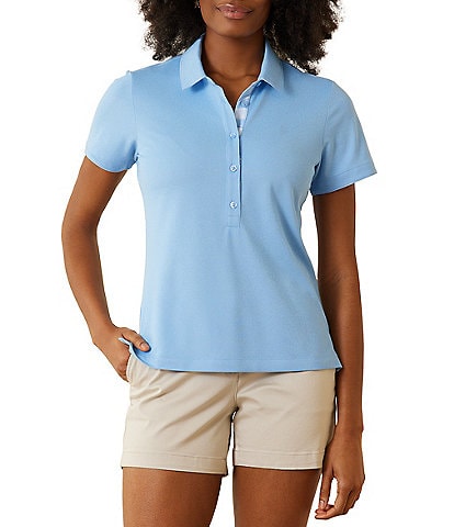 Tommy Bahama Paradise Pique Short Sleeve Linen Trim Polo Shirt
