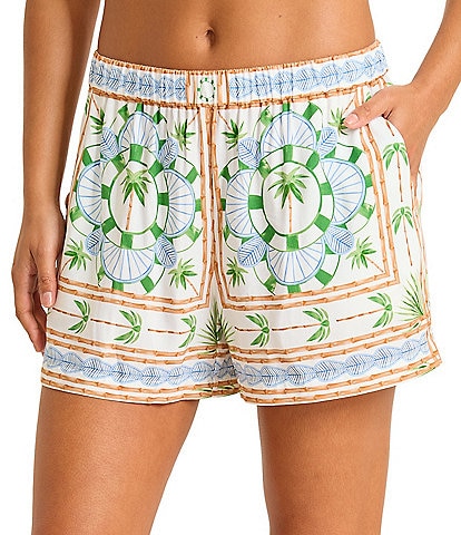 Tommy Bahama Poolside Palms Pull-On Shorts Swim Cover-Up