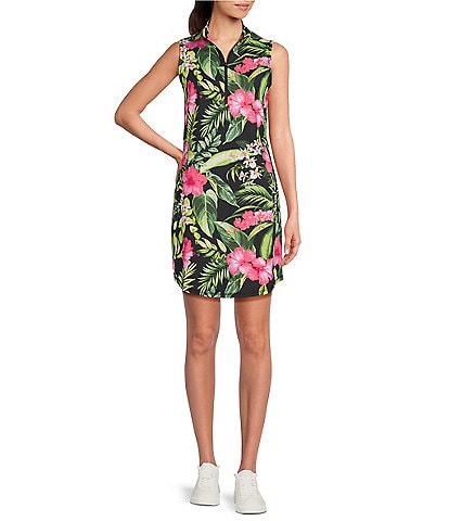 Tommy Bahama IslandZone® Aubrey Quarter Zip Neckline Sleeveless Dress