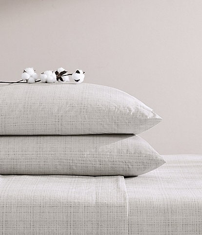 Tommy Bahama Raffia Linen Woven Textured Cotton Percale Sheet Set