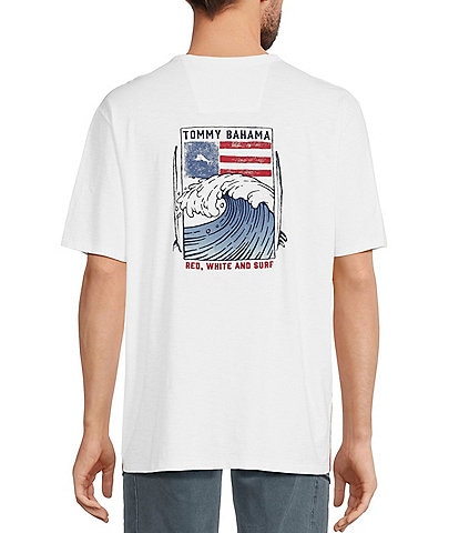Tommy Bahama Red White Surf Lux T-Shirt