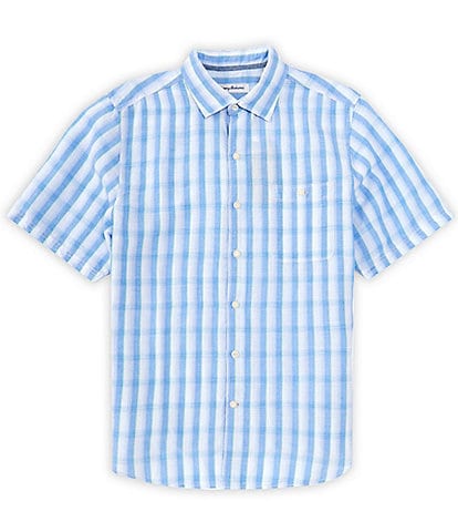 Tommy Bahama Sand Linen Cloud Nine Check Short Sleeve Woven Shirt