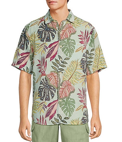 Tommy Bahama Sand Linen Retro Vines Short Sleeve Woven Shirt