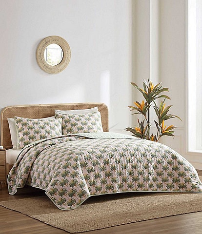 Tommy Bahama Santiago Pink Cotton Reversible Quilt Mini Set