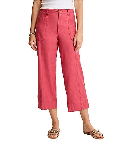 Tommy Bahama Sunset Key Stretch Cotton Blend Flat Front High Rise Pants