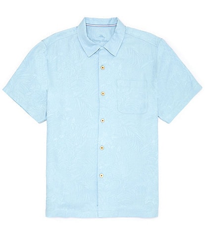 Tommy Bahama Solid Tropic Isle Short Sleeve Camp Collar Woven Shirt