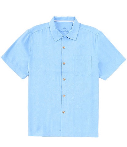 Tommy Bahama Solid Tropic Isle Short Sleeve Camp Collar Woven Shirt