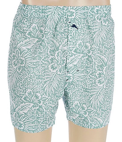 Tommy Bahama Tropical Print 4.25#double; Inseam Woven Boxers