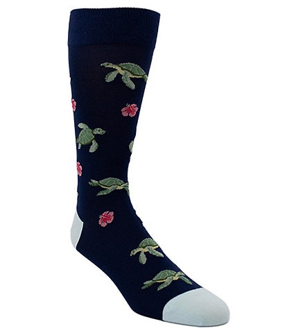 Tommy Bahama Turtly-Y-Radical Crew Dress Socks