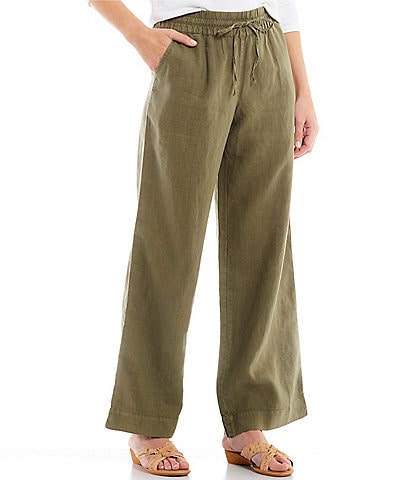 Tommy Bahama Two Palms Wide Leg High Rise Easy Drawstring Linen Pants