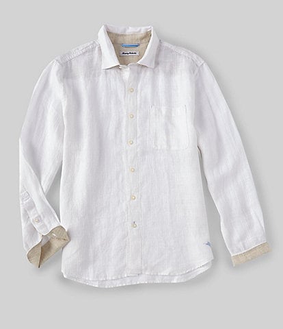 Tommy Bahama Ventana Plaid Linen Dobby Long Sleeve Shirt