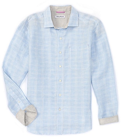 Tommy Bahama Ventana Plaid Linen Dobby Long-Sleeve Woven Shirt