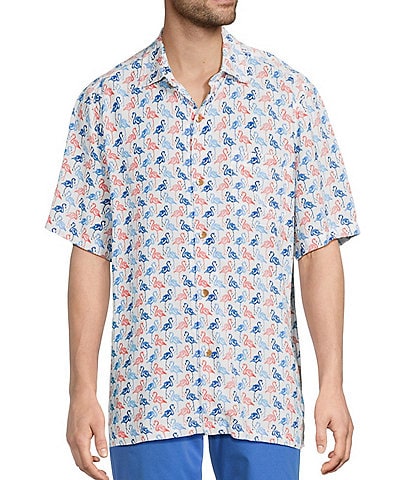Tommy Bahama Veracruz Cay Flamingo Mingle Short Sleeve Woven Shirt