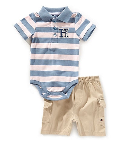 Tommy Hilfiger Baby Boys 3-9 Months Short-Sleeve Bodysuit & Solid Shorts Set